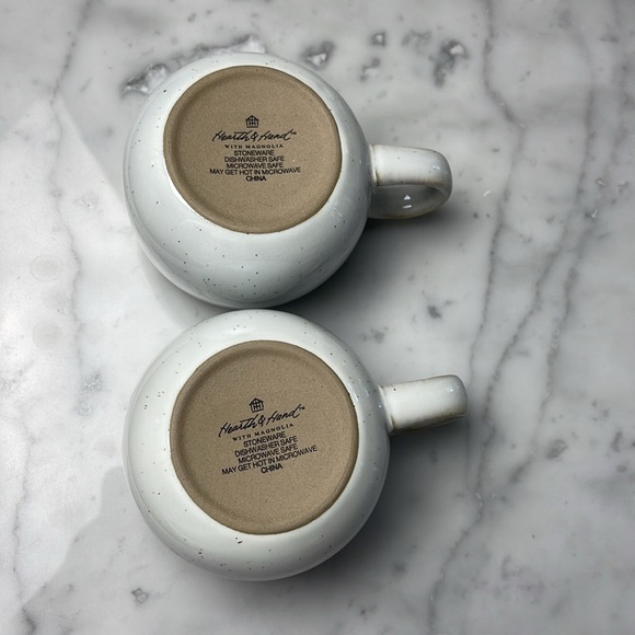 Hearth & Hand™ with Magnolia 2 of 10oz Stoneware Reactive Glaze Round Mug Cream - Picture 5 of 6